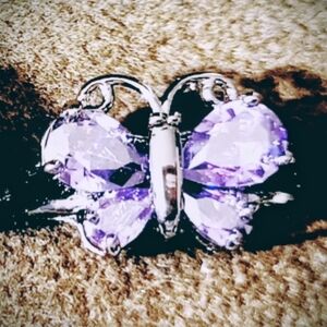 Elegant Purple Butterfly Brooch